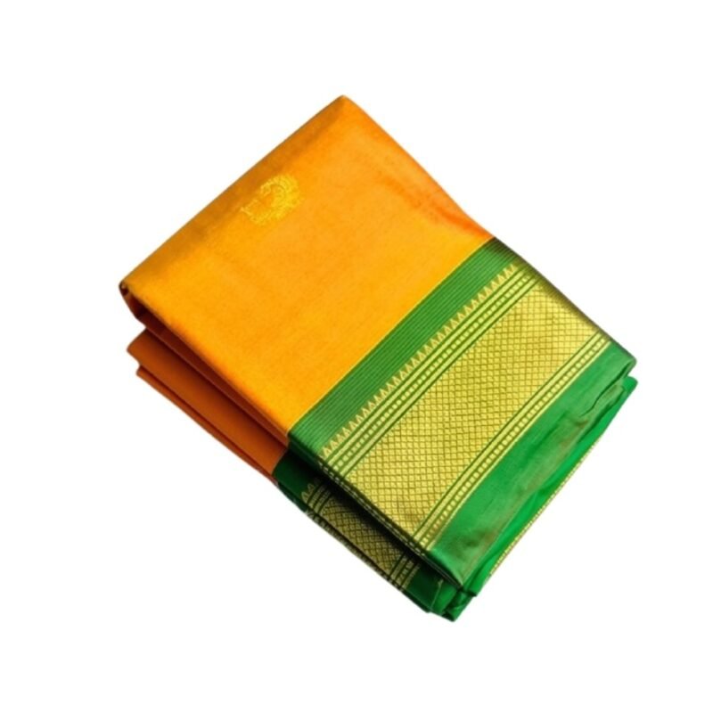 Women's Cotton Silk Solid Saree With Unstitched Blouse - 5.5 Mtr (Yellow-Green) - Image 2